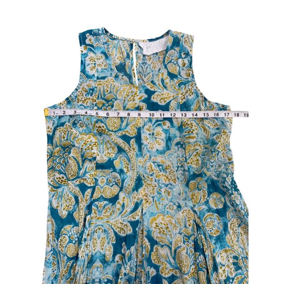 Cino Sleeveless Floral A-Line Mini Dress Cotton Blue Womens Size XXS - Picture 5 of 8